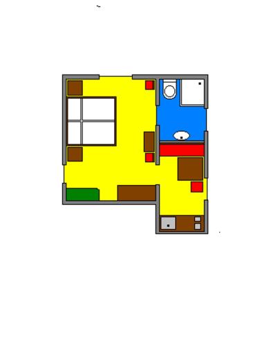 a pixelated illustration of a house illustration at Haus Christoph in Bad Wiessee