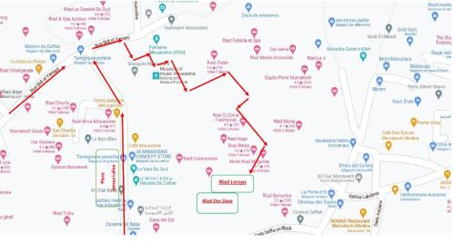 een kaart van de metrolijn in Philadelphia bij Riad Lorsya in Marrakesh