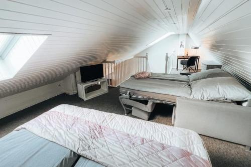 Postel nebo postele na pokoji v ubytování Lieblingsapartment No.12 für bis zu 6 Gäste