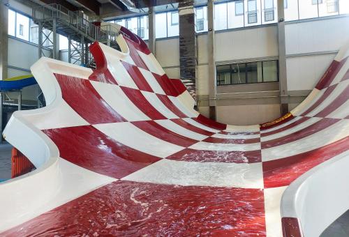 a slide in the middle of a building at Ceremoniár in Poľný Kesov