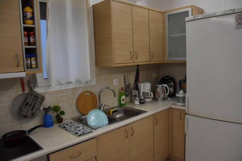 Dapur atau dapur kecil di Kouriton apartment is an ideal place to relax