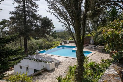 uma imagem de uma piscina num jardim em Quinta da Paciencia em Sintra