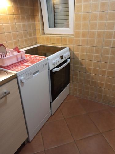 een keuken met een fornuis en een vaatwasser bij Apartmani Villa Radovic in Risan