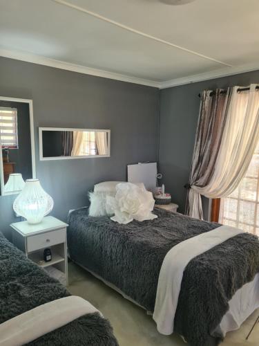 a bedroom with two beds and a window at Prosper Stud Guest House in Robertson