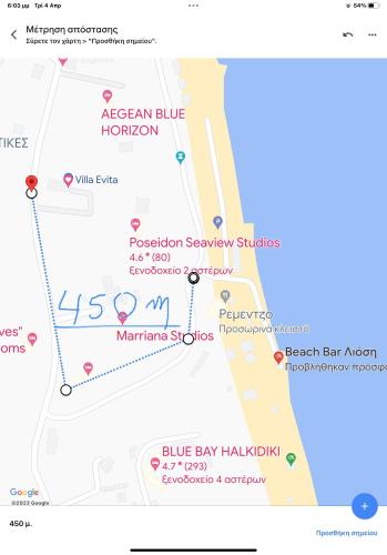 a map of the blue bay hawaiian resort at Villa Evita Garden Floor Suite in Afitos