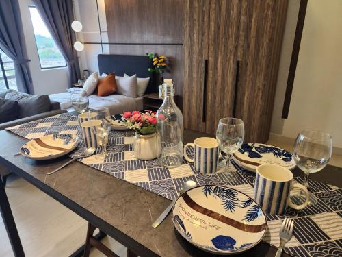Nápoje v ubytování Taman Equine Comfy Studio#Greenery View#4 pax#Aeon Mall