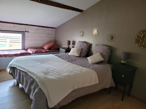 Postel nebo postele na pokoji v ubytování Gîte La Campeloise