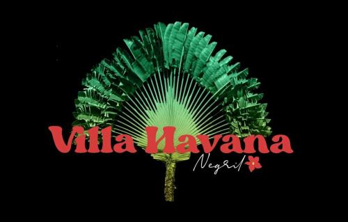 palma ze słowami villa hawaiiana w obiekcie Villa Havana Negril w Negril