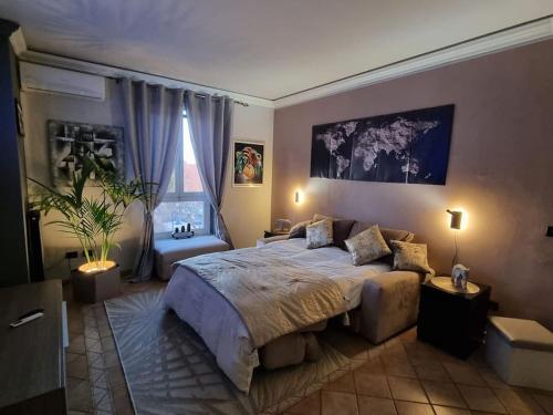 Tempat tidur dalam kamar di Casa Vacanze Domus Aaron