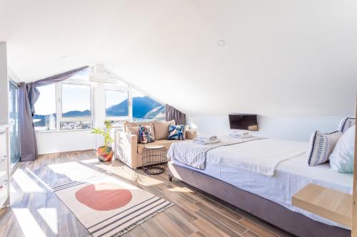 Postel nebo postele na pokoji v ubytování Bella Kaş