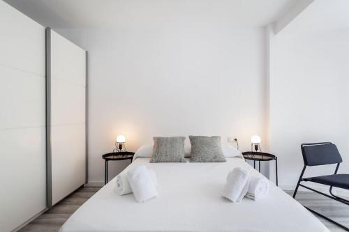 Postel nebo postele na pokoji v ubytování Fantástico apartamento junto al mar
