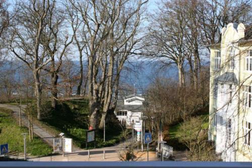 a street with trees and buildings in a city at Villa Granitz - Ferienwohnung 45453 (Gellen) in Göhren