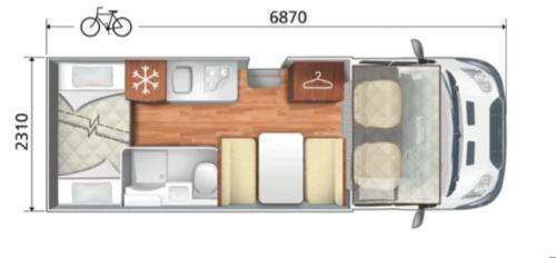 a floor plan of a small room with at FORD ZEFIRO 675 MOTORHOME in Wigan