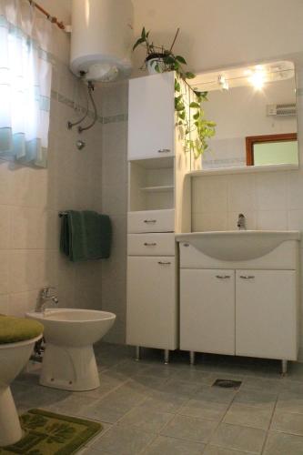 a bathroom with a sink and a toilet at Apartment Fuma in Marčana