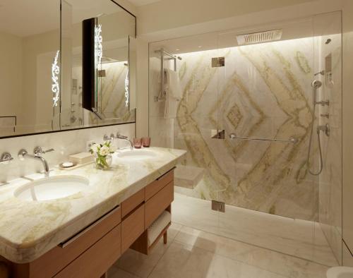 a bathroom with a sink and a shower at The St. Regis Venice in Venice