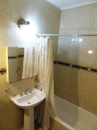 Departamento excelente ubicación في لا بلاتا: حمام مع حوض ودش