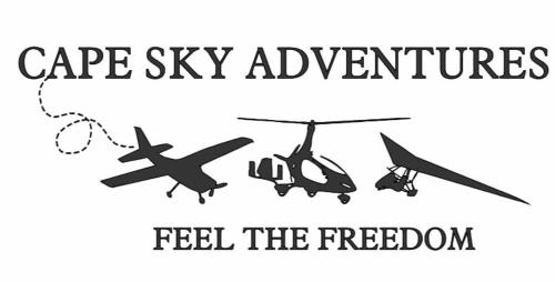 Dois aviões voando no céu e as palavras "capa" aventuras no céu alimentam a liberdade em Cape Sky Adventures em Philadelphia