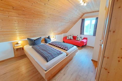 Postel nebo postele na pokoji v ubytování Ostsee Sonnengarten