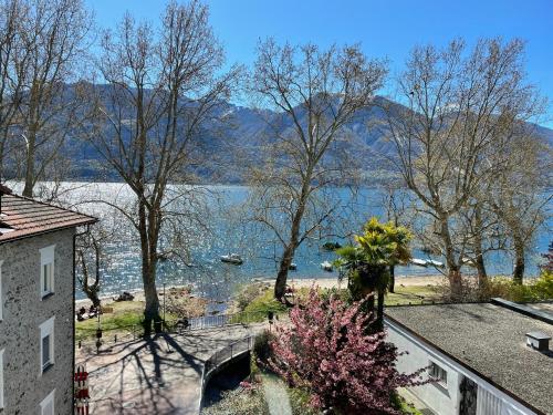 a view of a lake from a house at Minusio-Locarno Casa al Lago 1 in Minusio