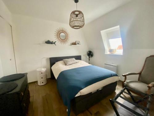 Postel nebo postele na pokoji v ubytování Vue mer L'aiglon T2 Balcon parking privé