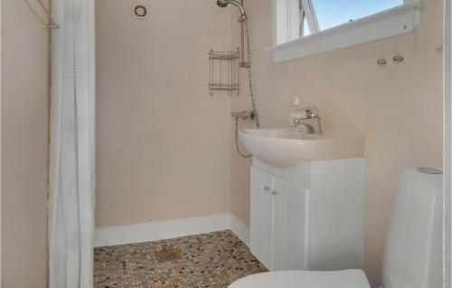 ein weißes Bad mit einem Waschbecken und einem WC in der Unterkunft Awesome Home In Nakskov With Wifi in Nakskov