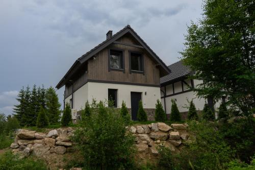 a house on top of a hill with trees at Magiczne Miejsce in Szklarska Poręba