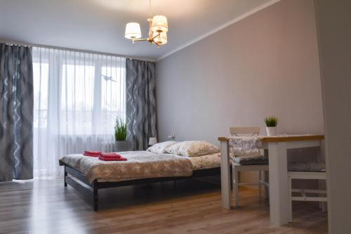 Postel nebo postele na pokoji v ubytování kawalerka nad morzem