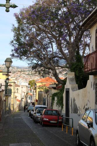 a street with cars parked on the side of the road at Alexia Room in Funchal