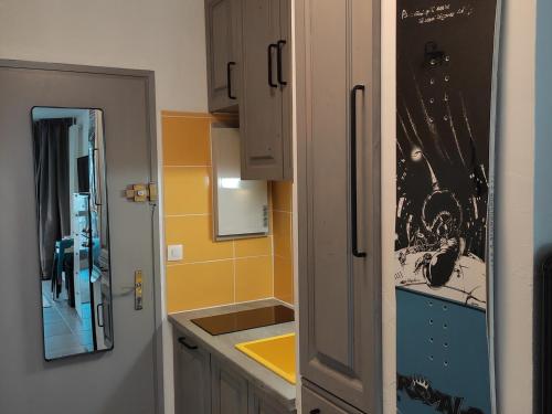 Kuchyňa alebo kuchynka v ubytovaní Studio cosy 22m² rénové - 5 pers, pieds des pistes, commerces et télécabines à proximité - FR-1-689-119