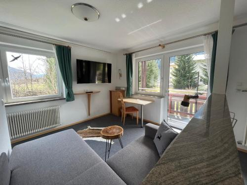 Televízia a/alebo spoločenská miestnosť v ubytovaní Apartments Hohenberger Mallnitz - Mein Platz in den Bergen!
