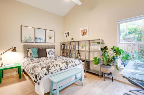 a bedroom with a bed and a book shelf at Pet-Friendly Valrico Vacation Home with Lanai! in Valrico