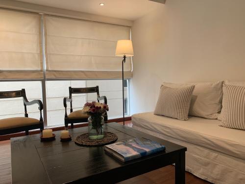 薩爾塔的住宿－Vicente López Premium，带沙发和咖啡桌的客厅