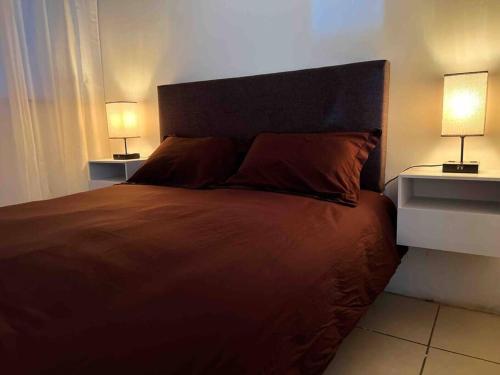 Кровать или кровати в номере Casa a 3 Min del Consulado