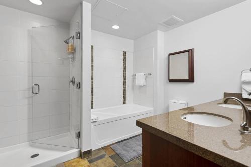 a bathroom with a shower and a sink at Capitol Peak 3518 in Snowmass Village
