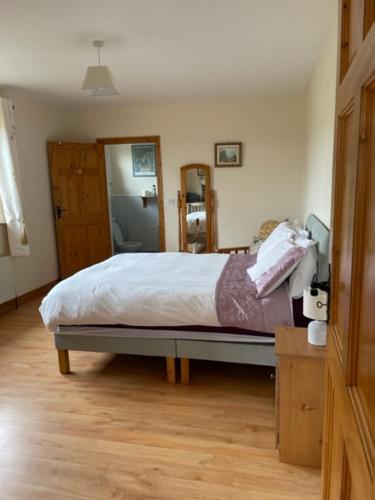 1 dormitorio con 1 cama en una habitación en Hillside House - Rose Cottage en Ballinamuck