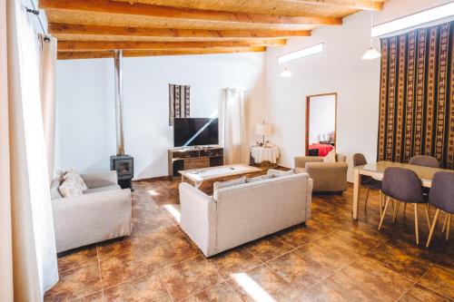 Χώρος καθιστικού στο Peumayen Atacama cabaña&Hostal