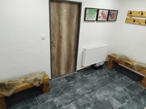 Ein Sitzbereich in der Unterkunft Ubytování v Žimrovicích