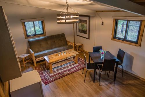 Ruang duduk di Chute Lake Lodge