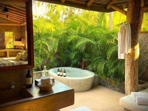 Zahrada ubytování Cabaña junto al mar