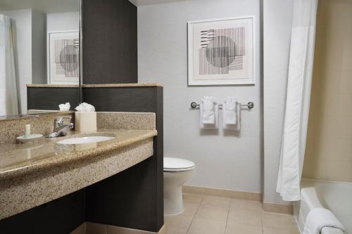 a bathroom with a sink and a toilet at Courtyard by Marriott Washington Capitol Hill/Navy Yard in Washington