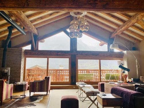 Ruang duduk di Chalet Violettes