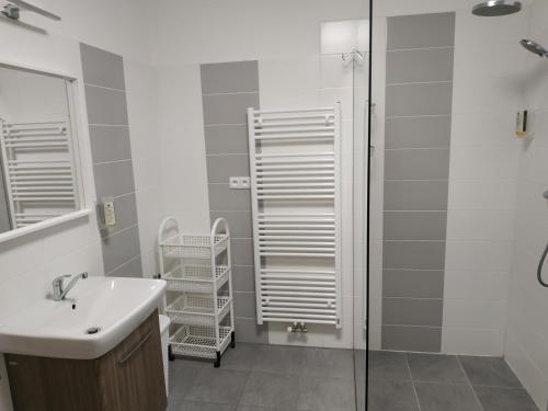 Ванная комната в Rodinný apartmán Lucie v blízkosti Wellness hotelu ve Frymburku