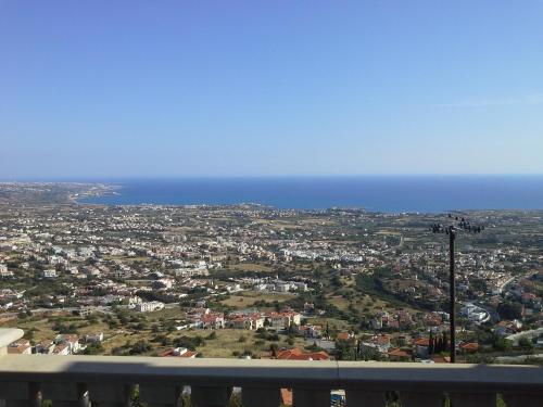 an aerial view of a city with the ocean at BREATH TAKING SEAVIEW VILLA in Peyia