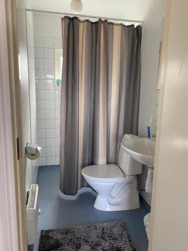 een badkamer met een toilet en een wastafel bij Hindås Lake Camp in Hindås