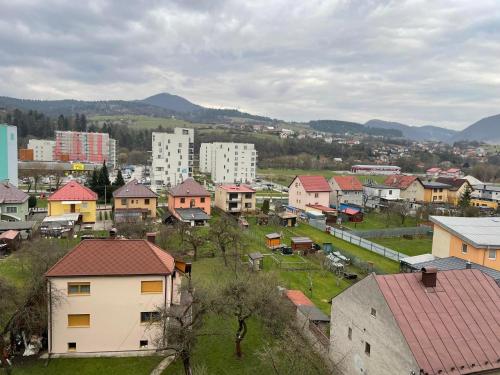 a town with houses and buildings in a city at Apartman Gufo in Kysucké Nové Mesto
