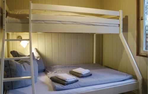 Alt Reddevitzにある2 Bedroom Cozy Home In Middelhagenの二段ベッドの下段にタオル2枚を用意しています。