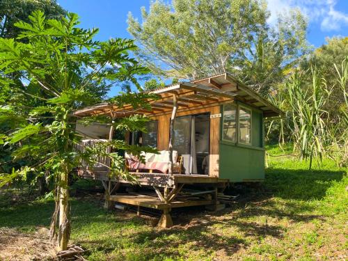 a tiny house in the middle of a tree at Gingerhill Farm Retreat in Kealakekua