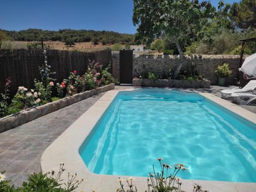 una piscina en el patio trasero de una casa en Vivienda Rural Sierra de Cádiz, Cabeza del Rey en Prado del Rey