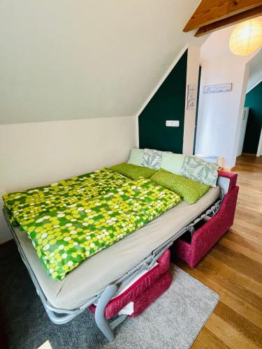 Postel nebo postele na pokoji v ubytování Ferienwohnung „Klein aber fein“