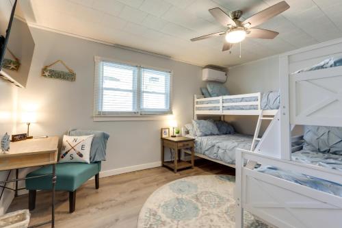 a bedroom with a bunk bed and a desk at Pittsburg Vacation Rental Less Than 1 Mi to Boat Launch in Galmey